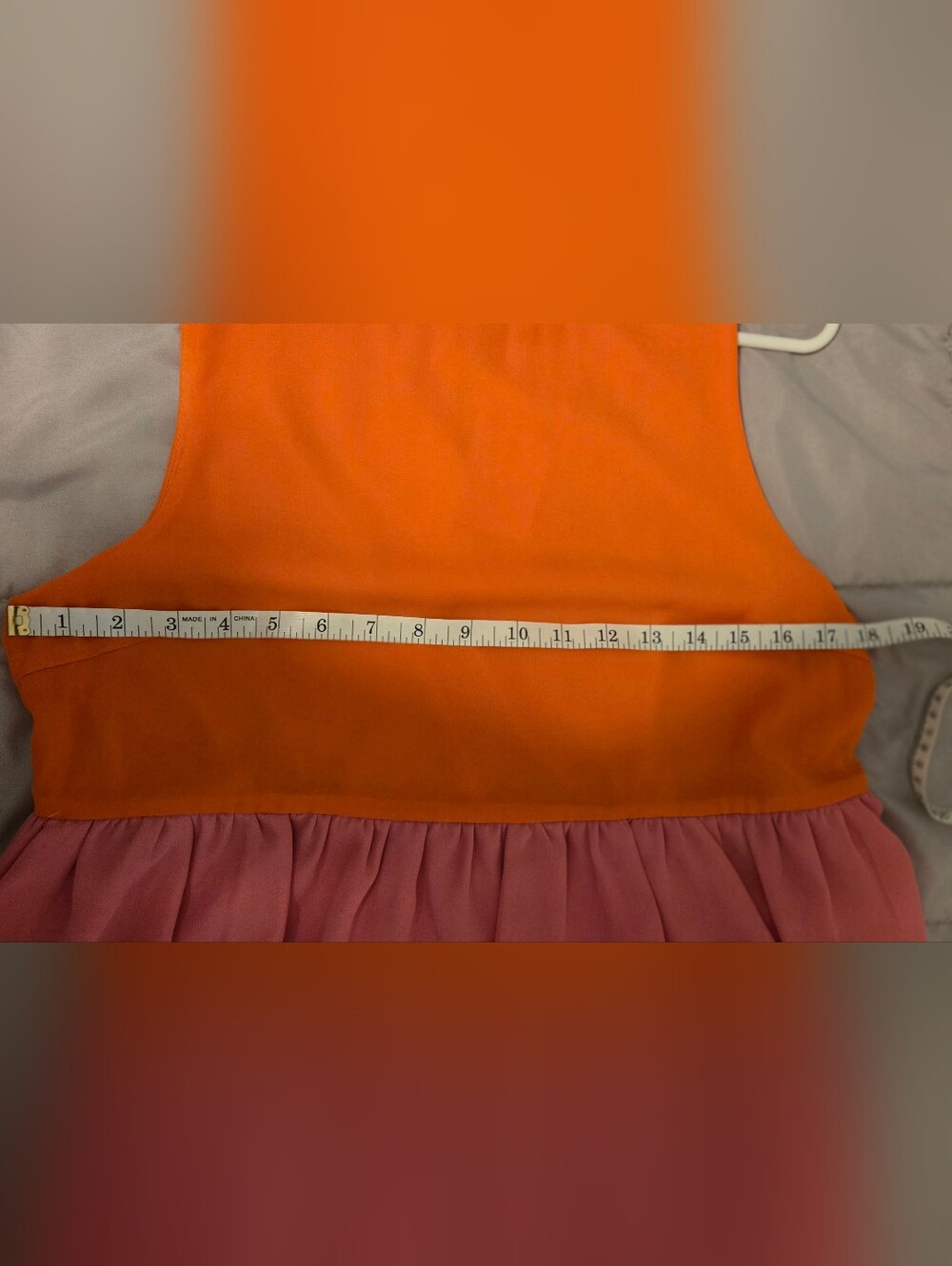 TCEC Sleeveless Coral-Orange Round Neck Peplum Top - Picture 5 of 6